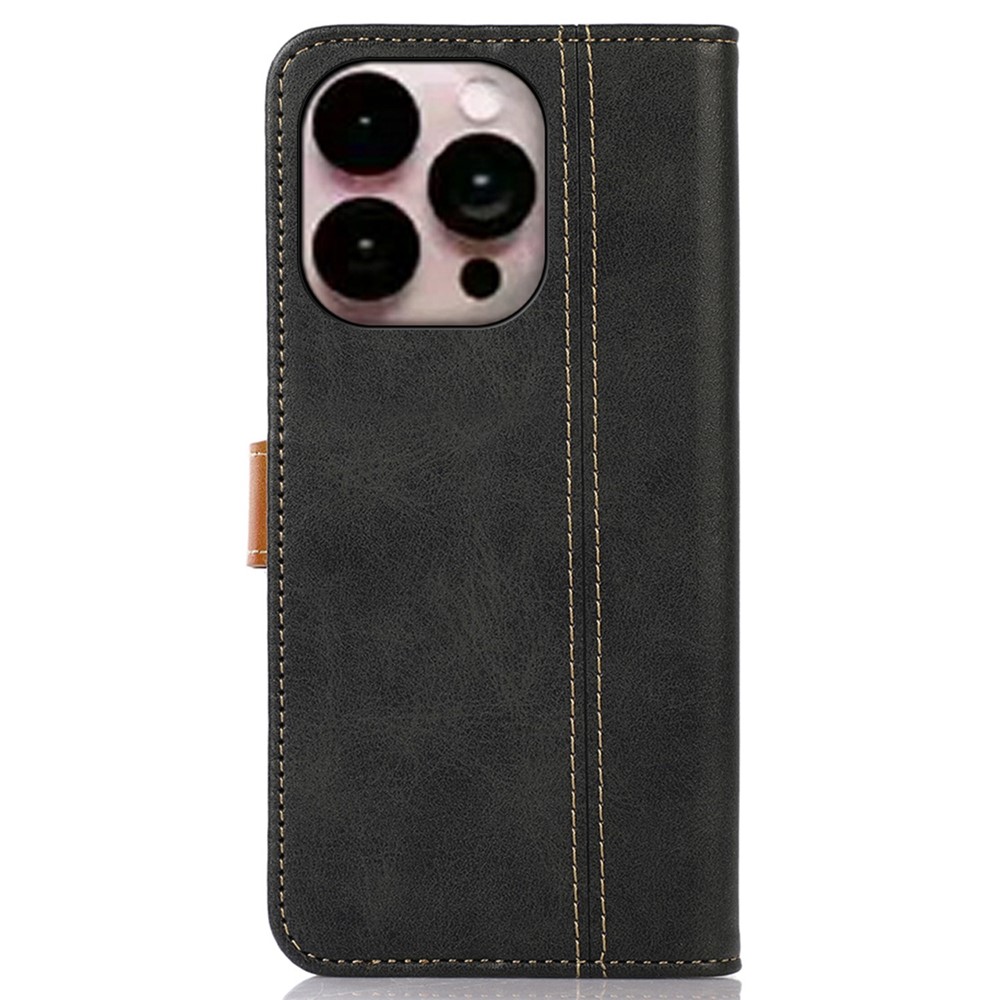 For iPhone 14 Pro Max 6.7 inch PU Leather Flip Folio Case Wallet Style Stand Shockproof TPU Inner Shell Phone Cover - Black-7