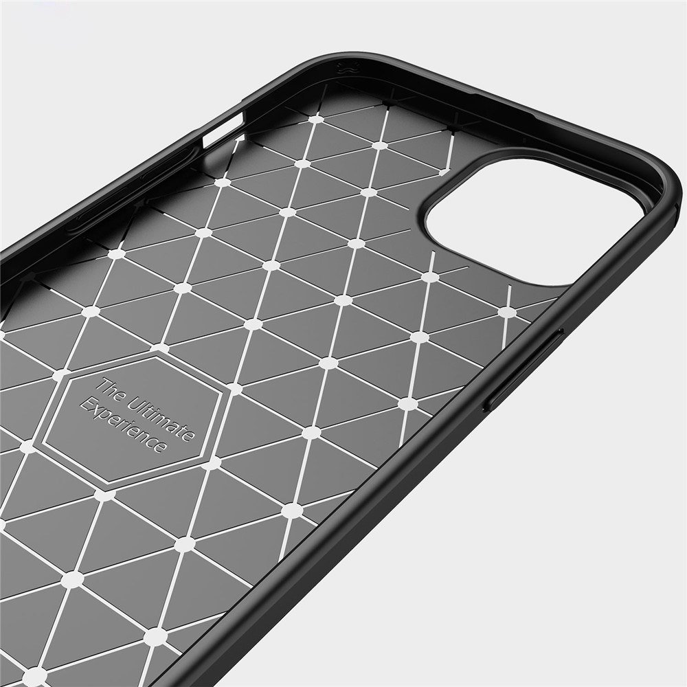 For iPhone 14 Max 6.7 inch Brushed Surface Phone Case Flexible TPU Anti-Scratch Shockproof Carbon Fiber Texture Protective Cover - Black-4