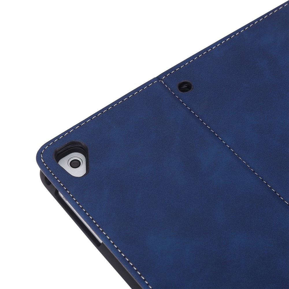 PU Leather Tablet Case for iPad 9.7-inch (2018)/(2017)/iPad Air (2013)/Air 2, Wallet Stand Magnetic Protective Cover with Pen Slot - Dark Blue-9