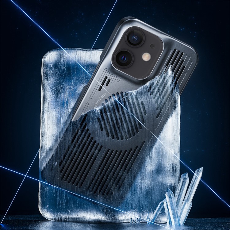 BENKS For iPhone 12 6.1 inch Cell Phone Case Anti-scratch Heat Dissipation Hollow-out Smartphone Cover with Magnetic Metal Sheet-4