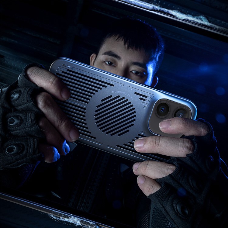 BENKS For iPhone 12 6.1 inch Cell Phone Case Anti-scratch Heat Dissipation Hollow-out Smartphone Cover with Magnetic Metal Sheet-6