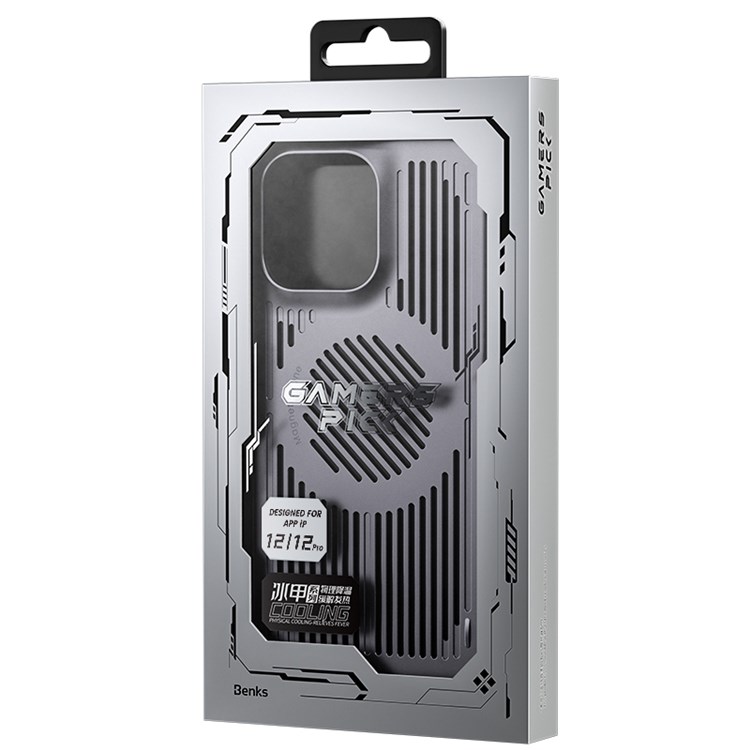 BENKS For iPhone 12 6.1 inch Cell Phone Case Anti-scratch Heat Dissipation Hollow-out Smartphone Cover with Magnetic Metal Sheet-7