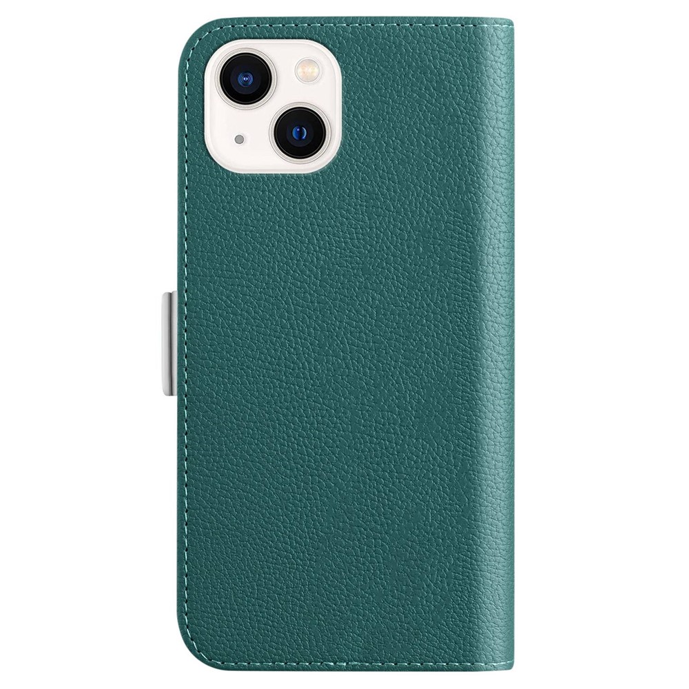 Phone Case for iPhone 14 Max 6.7 inch, Litchi Texture Anti-fingerprint Candy Color Leather Anti-drop Magnetic Stand Shell with Wallet - Green-5
