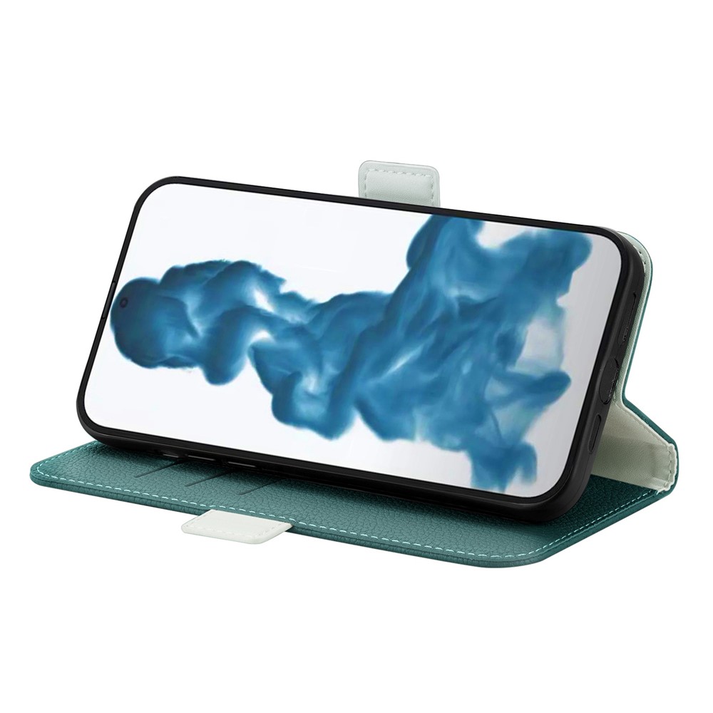 For iPhone 14 Pro Max 6.7 inch Litchi Texture Anti-shock Anti-fall Candy Color Leather Magnetic Stand Shell with Wallet - Green-4