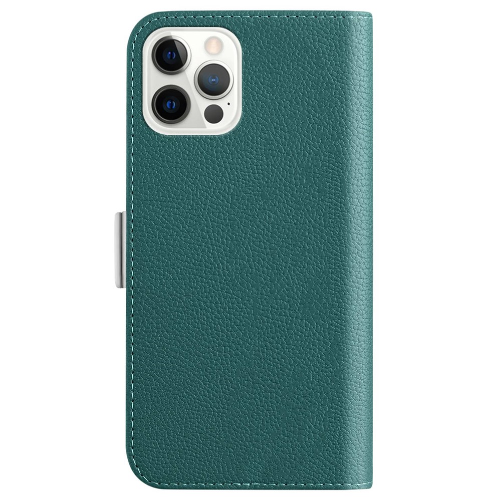 For iPhone 14 Pro Max 6.7 inch Litchi Texture Anti-shock Anti-fall Candy Color Leather Magnetic Stand Shell with Wallet - Green-5