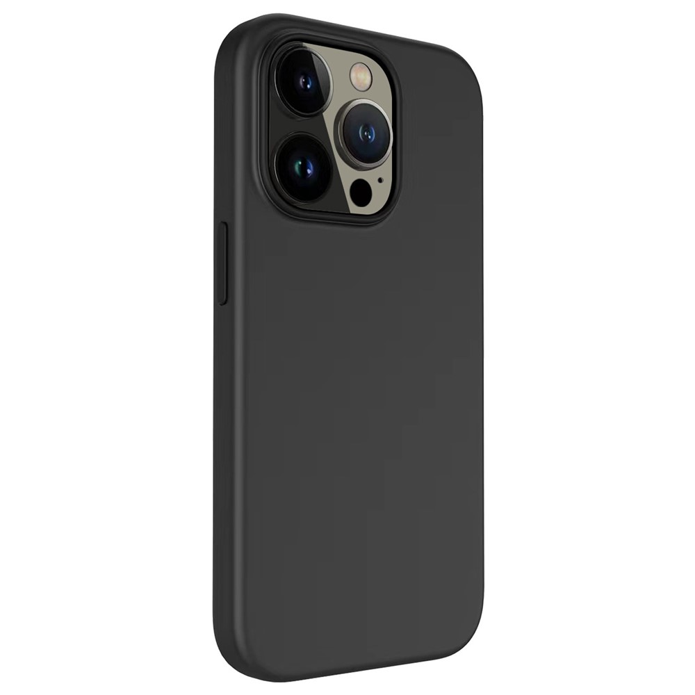 For iPhone 14 Pro Max 6.7 inch Liquid Silicone Hard PC Case Silky-Soft Touch Protective Cover with Microfiber Lining-2