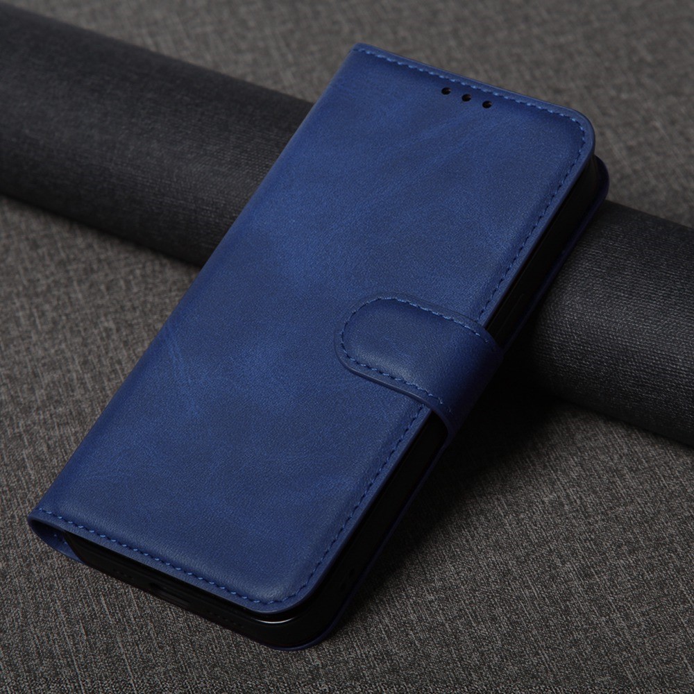 For iPhone 13 6.1 inch Folio Flip PU Leather Phone Case Stand Protector Wallet Cover - Blue-5