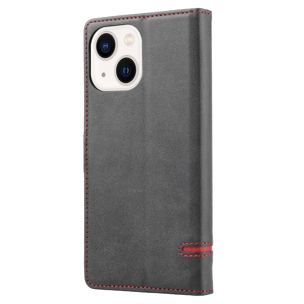 For iPhone 14 Max 6.7 inch Splicing Leather + TPU Mobile Phone Wallet Case Stand Scratch Resistant Flip Cover - Black-8