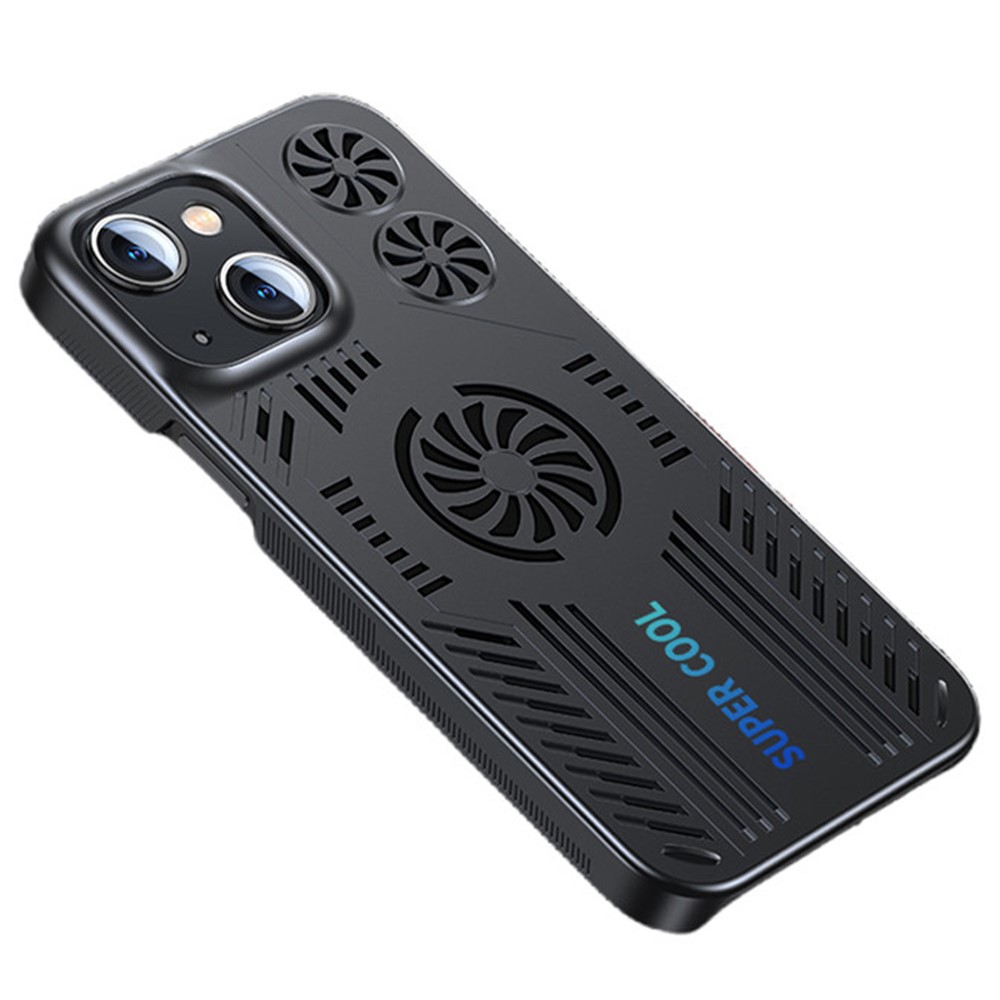 For iPhone 13 6.1 inch Anti-fall Phone Case Heat Dissipation Hollow-out Back Cover with Magnetic Metal Sheet-1