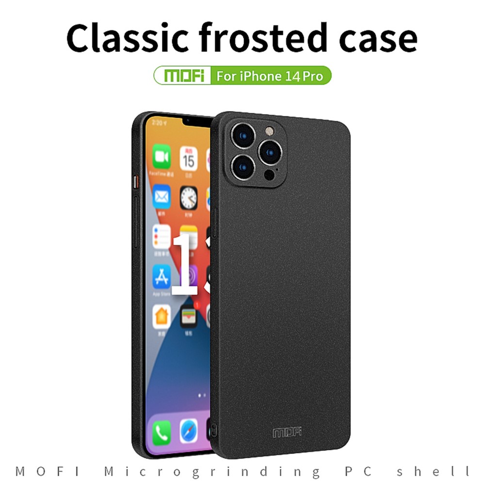 MOFI Shield Matte Series for iPhone 14 Pro 6.1 inch Anti-drop Hard PC Cover Slim Phone Case Protector - Black-3