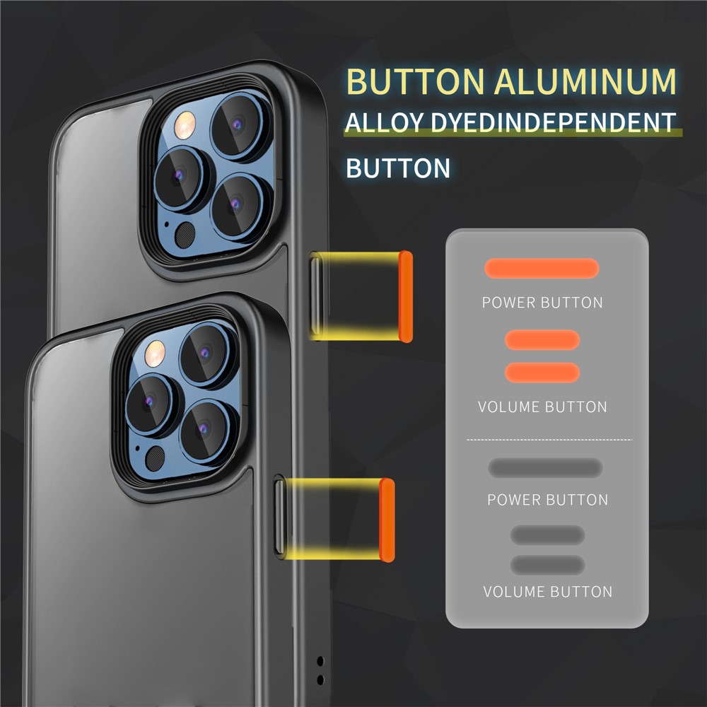 MOCOLO K33 Western Dragon for iPhone 14 Pro 6.1 inch Fall Proof Matte Surface Anti-slip Cell Phone Protective Cover Aluminum Alloy Button Case - Black-4
