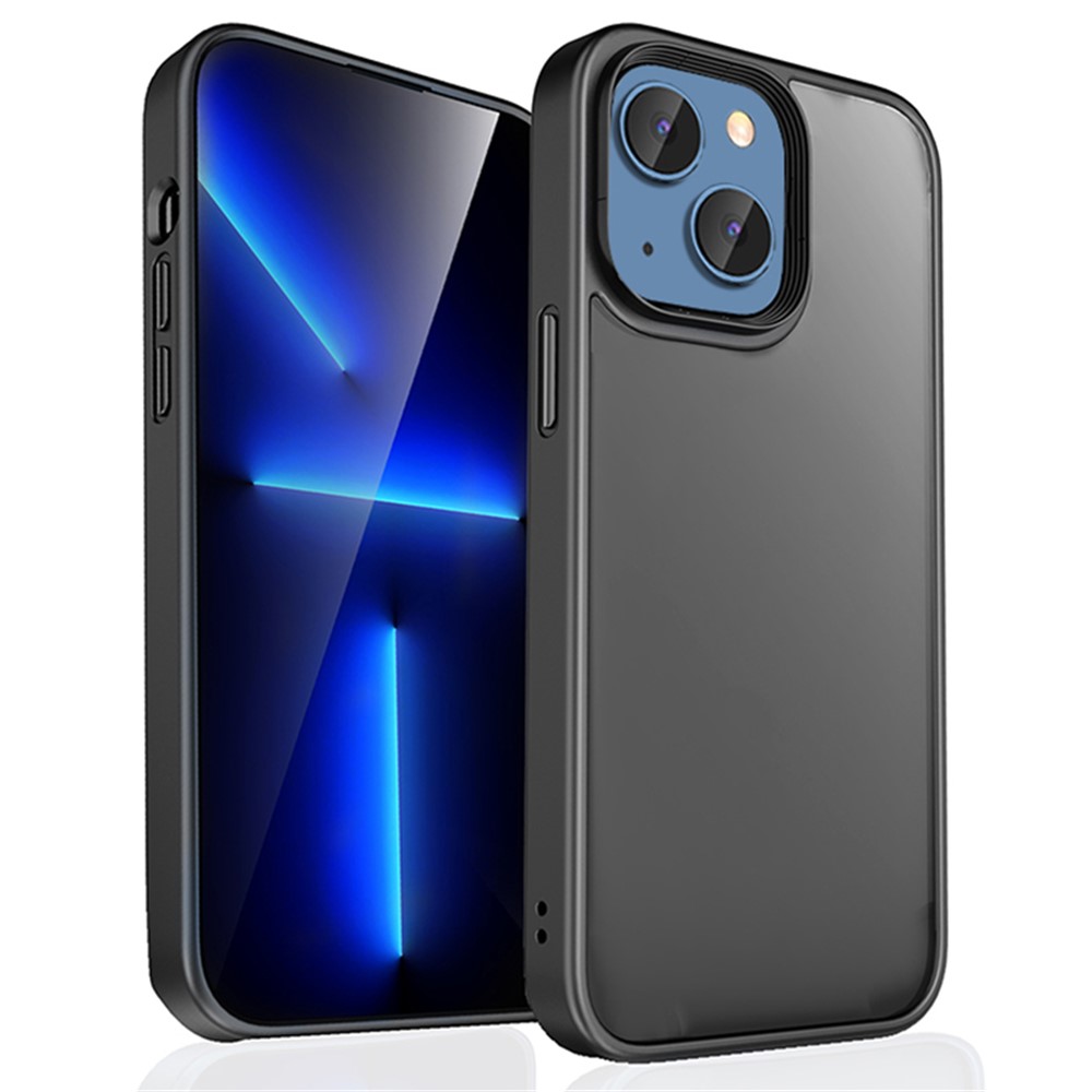 MOCOLO K33 Western Dragon for iPhone 14 6.1 inch Anti-slip Matte Surface Cell Phone Protective Cover Aluminum Alloy Button Case - Black-1