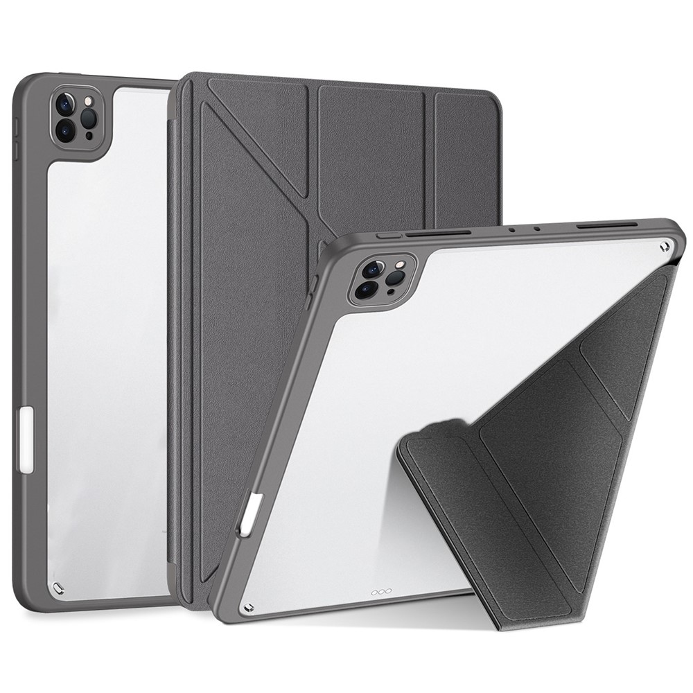 DUX DUCIS Magi Protective Case for iPad Pro 11 (2022) / (2021) / (2020) Shockproof V-fold Stand Tablet Case Support Auto Wake / Sleep - Grey