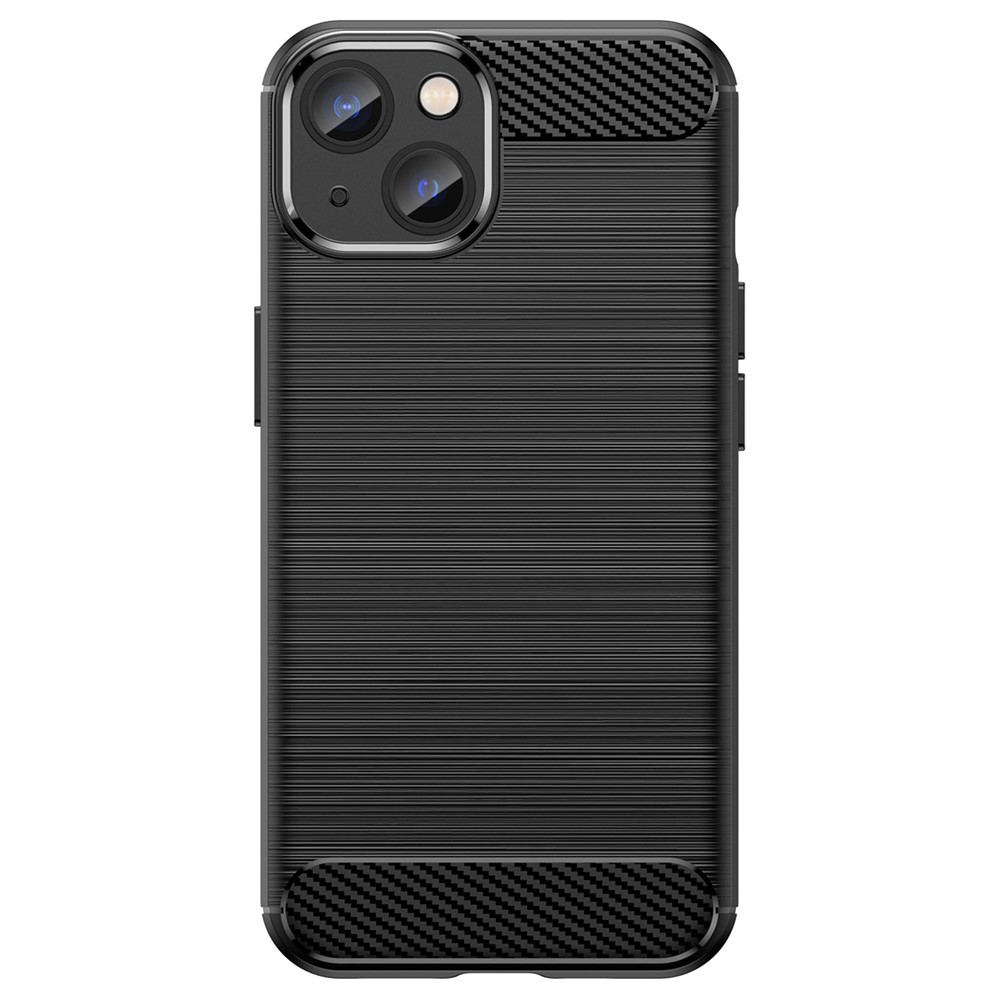 Brushed Slim Case for iPhone 14 Max 6.7 inch Carbon Fiber Texture TPU Cover Scratch Resistant Cell Phone Case - Black-2