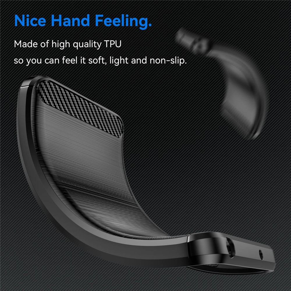 Brushed Slim Case for iPhone 14 Max 6.7 inch Carbon Fiber Texture TPU Cover Scratch Resistant Cell Phone Case - Black-4