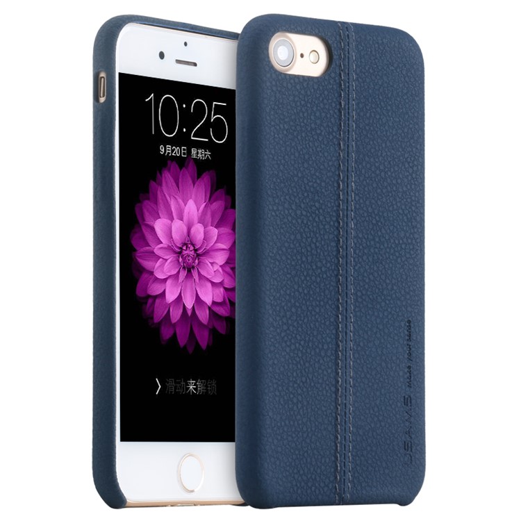 

USAMS Joe Series Litchi Texture Leather Back Phone Cover for iPhone 8 / 7 4.7 inch - Blue, iPhone 8