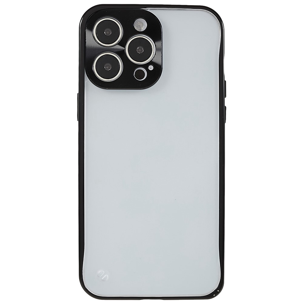 Anti-scratch Back Cover for iPhone 14 Pro, Shockproof PC + Metal Matte Phone Case - Black-2