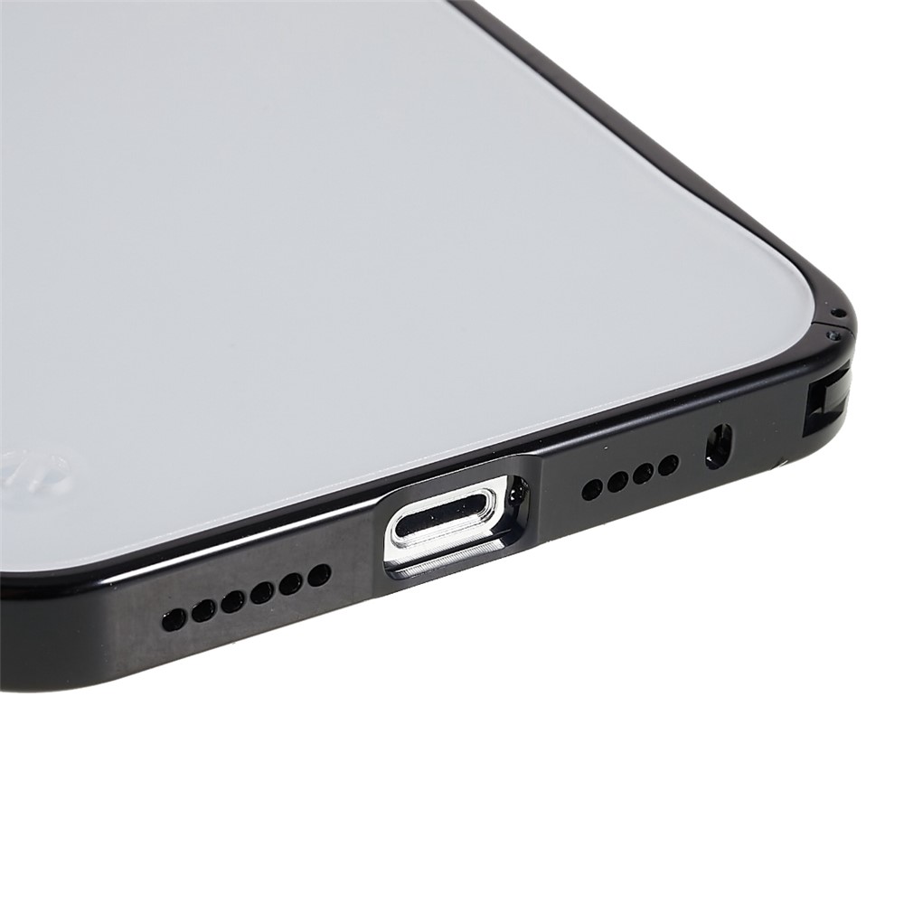 Anti-scratch Back Cover for iPhone 14 Pro, Shockproof PC + Metal Matte Phone Case - Black-6