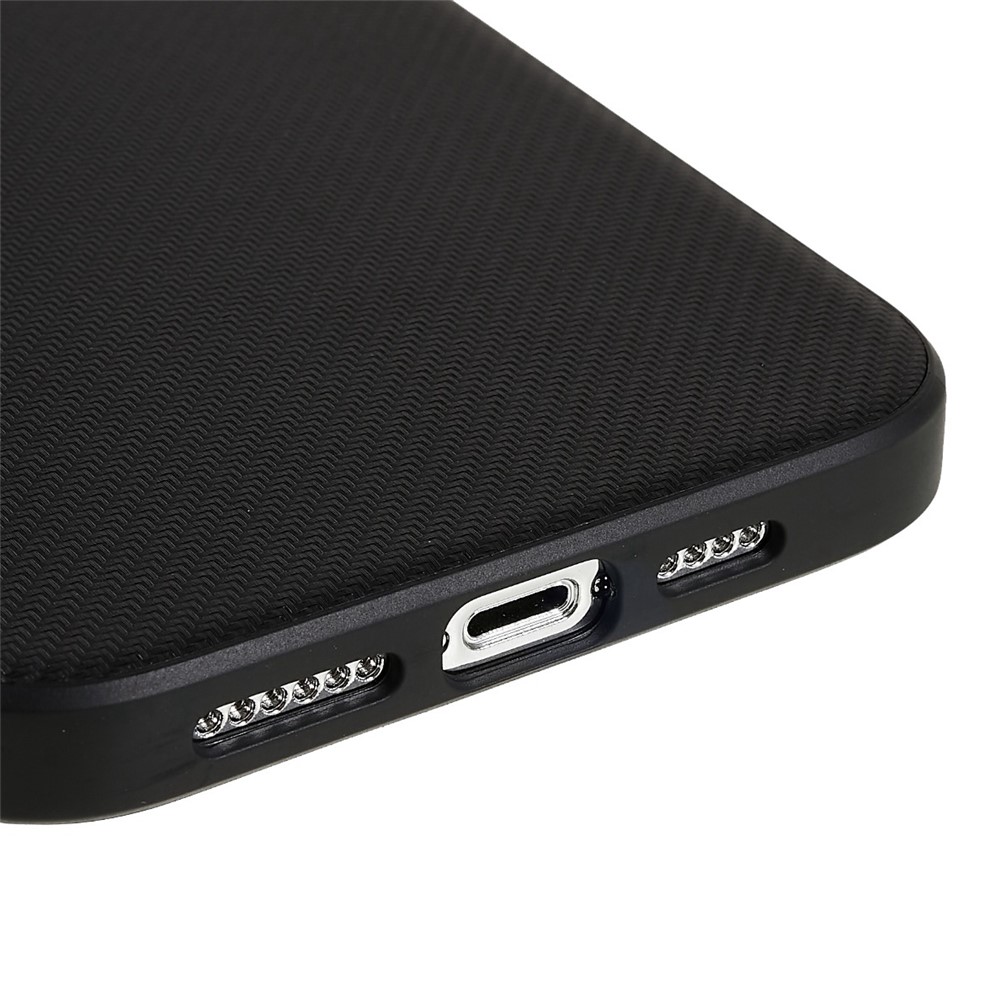 For iPhone 14 Pro Carbon Fiber Texture Drop-proof Phone Case PU Leather Coated PC Ultra Slim Protective Cover - Carbon Fiber / Black-6