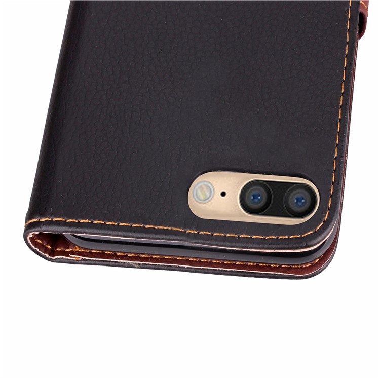 Folha Magnética Em Forma De Folha Capa De Couro Wallet Caso Para Iphone 8 Plus / 7 Mais 5,5 Polegadas - Preto-10
