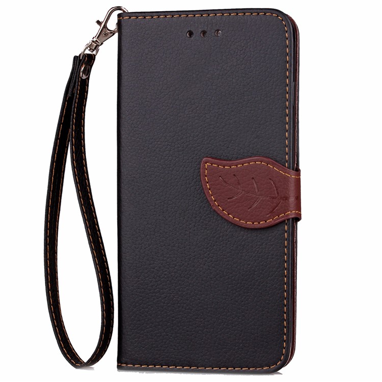 Folha Magnética Em Forma De Folha Capa De Couro Wallet Caso Para Iphone 8 Plus / 7 Mais 5,5 Polegadas - Preto-5