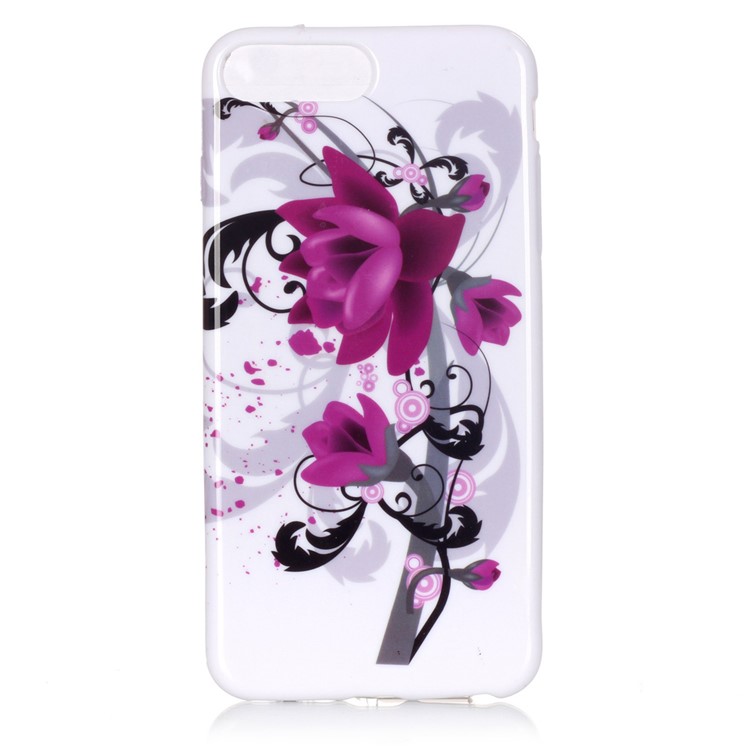 For iPhone 7 Plus 5.5 Inch Patterned TPU Back Case - Kapok Flowers-1