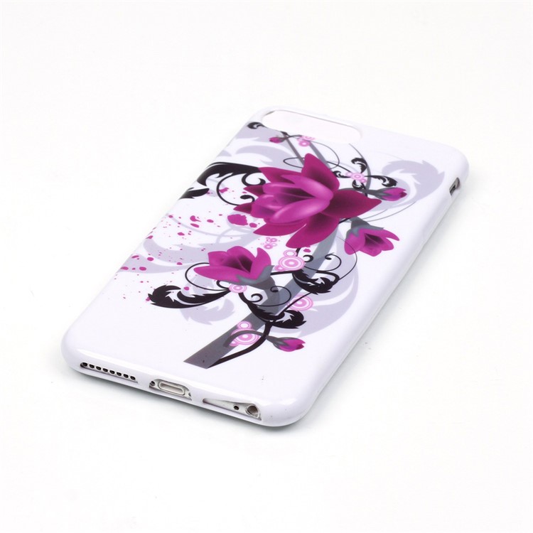 For iPhone 7 Plus 5.5 Inch Patterned TPU Back Case - Kapok Flowers-2