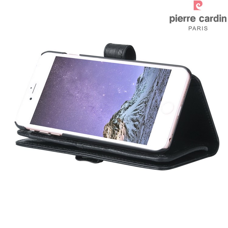 PIERRE CARDIN Billetera De Cuero Genuino Flip Copertura Para Iphone 6s Plus / 6 Plus - Negro-8