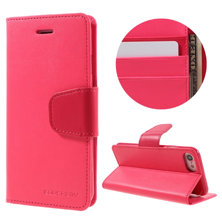 MERCURY GOOSPERY Sonata Diary PU Leather Wallet Case for iPhone 7 - Rose-1