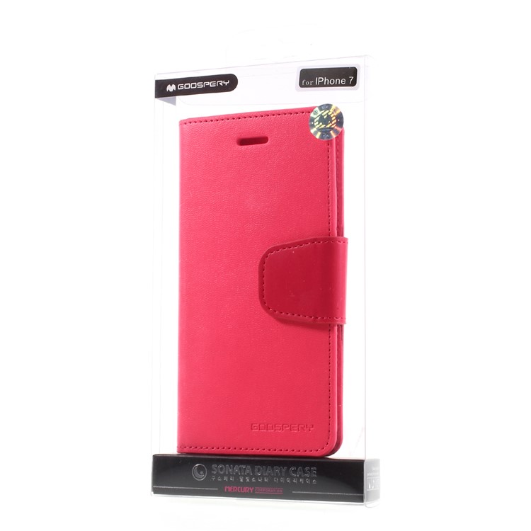 MERCURY GOOSPERY Sonata Diary PU Leather Wallet Case for iPhone 7 - Rose-11