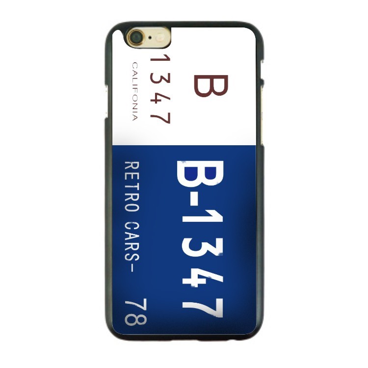 Fashion Car Number Hard Back Case for iPhone 6s 6 - White / Blue-1
