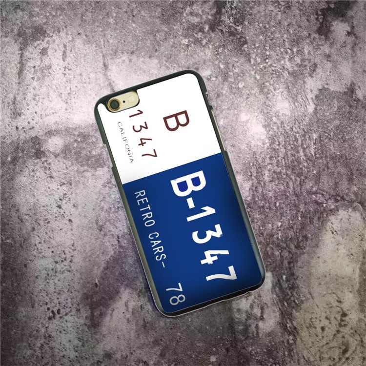 Fashion Car Number Hard Back Case for iPhone 6s 6 - White / Blue-2