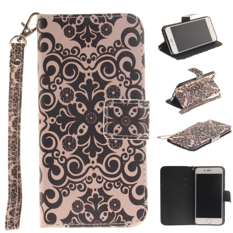 

Leather Wallet Stand Flip Cover for iPhone 8 / 7 4.7 inch - Symmetrical Pattern