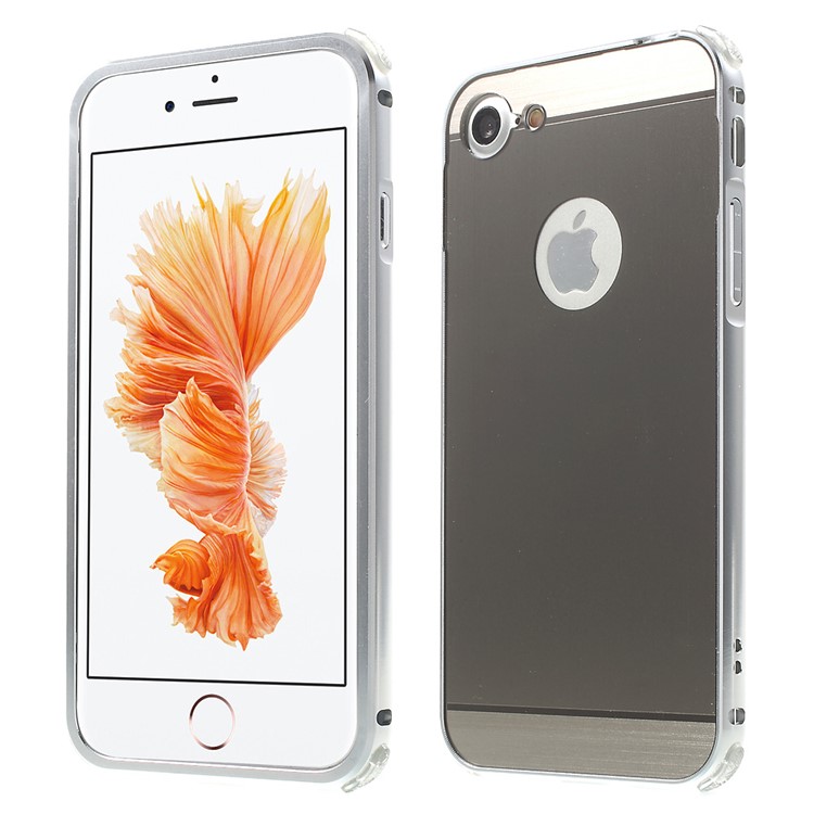 

Выдвижной Металлический Бампер Щеткой Пластиковый Чехол Для Iphone 7 4.7 Inch / 8 4,7 Дюйма - Серебряный, iPhone 8 4.7 inch