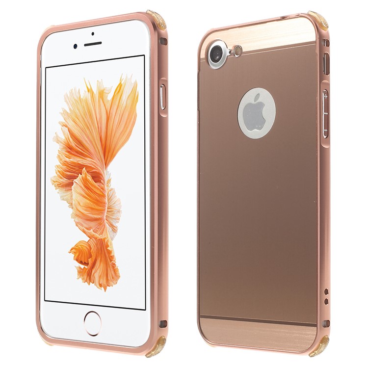 

Sliding Metal Bumper Brushed Plastic Back Cover for iPhone 7 4.7 inch / 8 4.7 inch - Rose Gold, iPhone 8 4.7 inch