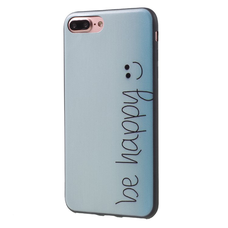 Stylish Patterned Flexible TPU Back Case Protector for iPhone 7 Plus 5.5 inch - Be Happy-2
