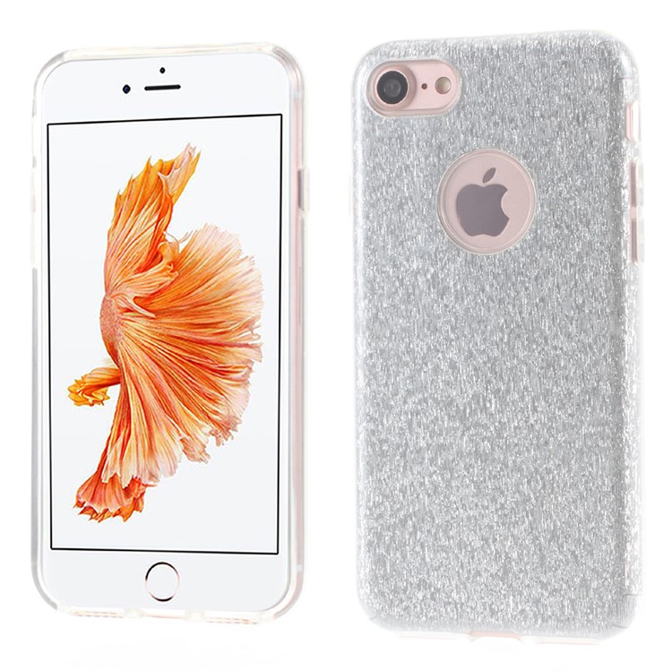 

3-в-1 Блестящий TPU + ПК Комбинированный Чехол Для Iphone 8/7 4.7 - Серебряный, iPhone 8 4.7 inch