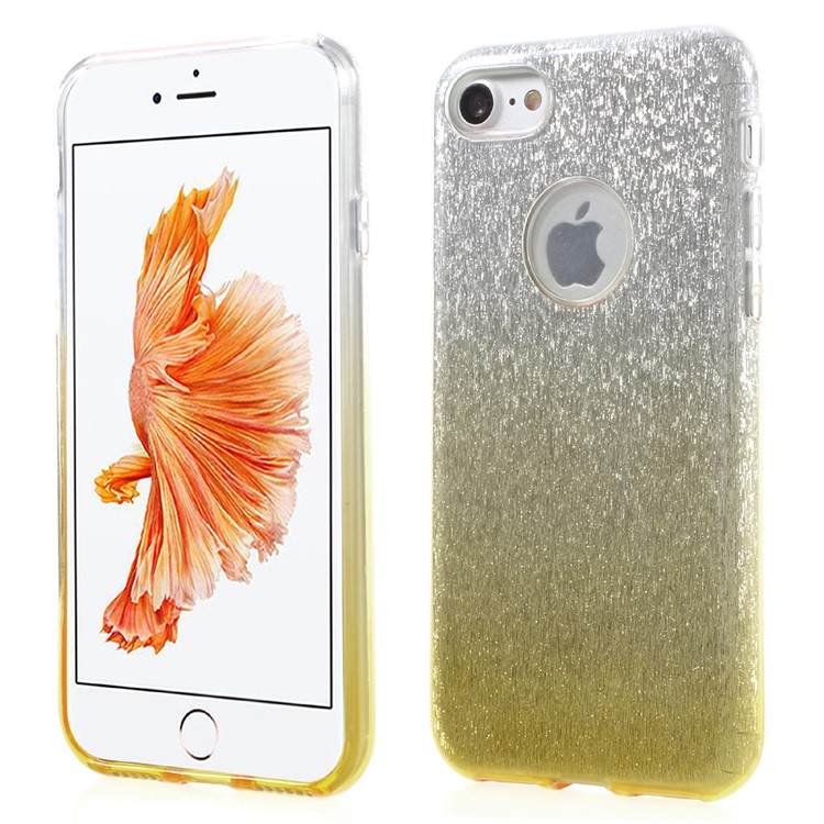 

3-in-1 Gradient Glittering PC + TPU Hybrid Case for iPhone 8/7 4.7 inch - Gold, iPhone 8 4.7 inch