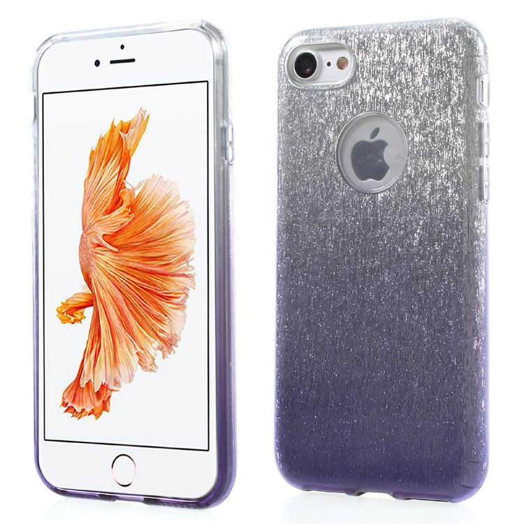 

3-in-1 Glittering Gradient PC + TPU Back Cover for iPhone 8/7 4.7 inch - Purple, iPhone 8 4.7 inch