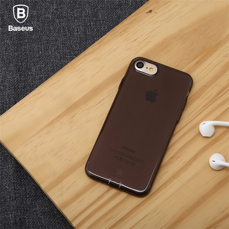 BASEUS Einfache Reihe Für Iphone 8 Plus / 7 Plus Klares TPU-Gehäuse Mit Staubstecker - Schwarz-12