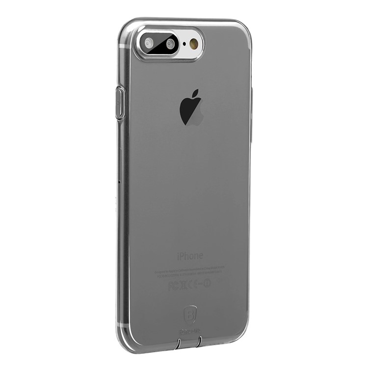 BASEUS Einfache Reihe Für Iphone 8 Plus / 7 Plus Klares TPU-Gehäuse Mit Staubstecker - Schwarz-6