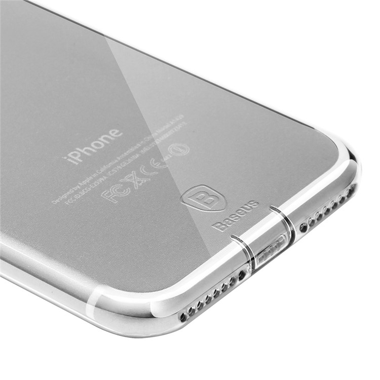 BASEUS Simple Series for iPhone 8 Plus / 7 Plus Clear TPU Cover with Dust Plug - Transparent -2