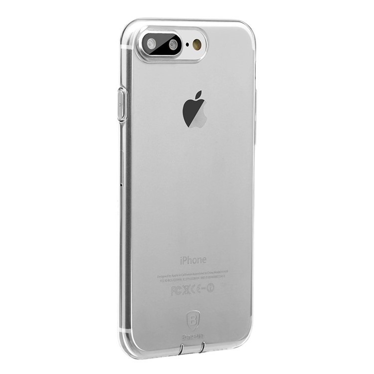 BASEUS Simple Series for iPhone 8 Plus / 7 Plus Clear TPU Cover with Dust Plug - Transparent -6