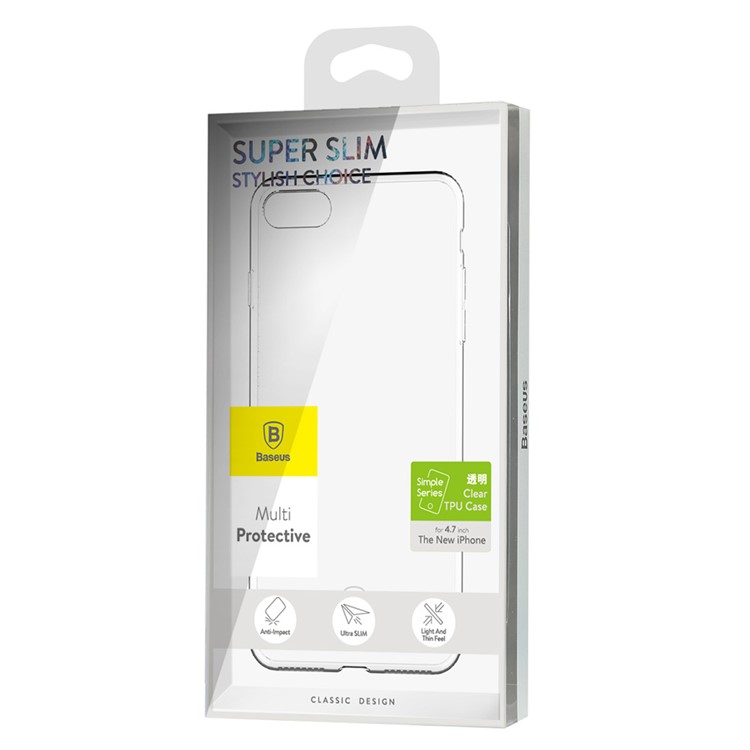 Bolsa BASEUS Simple Series Clear Glossy TPU para iPhone 8 / 7 4.7 inch - transparente-10