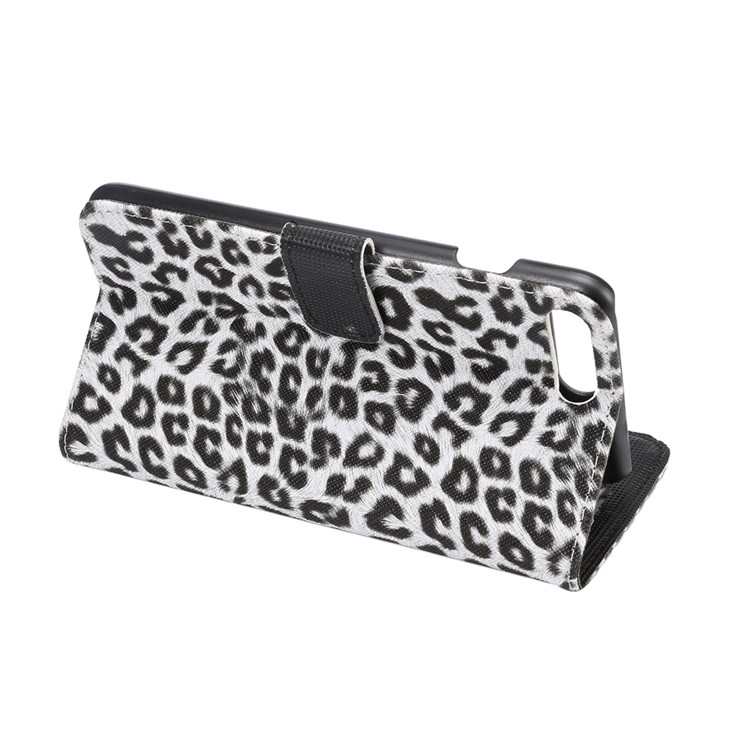 Leopard Pattern Magnetic Leather Wallet Stand Case for iPhone 7 Plus - White-6