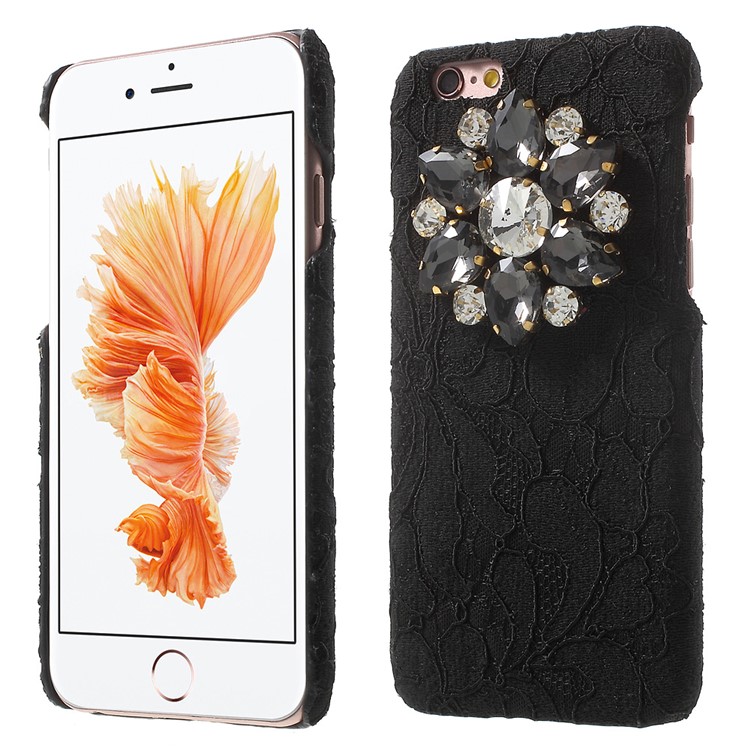 

Sparkle Rhinestone Lace Coated PC Hard Case for iPhone 6s 6 4.7 inch - Black