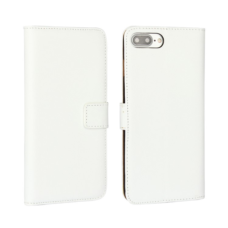 Wallet Split Leather Stand Case for iPhone 7 Plus - White-1