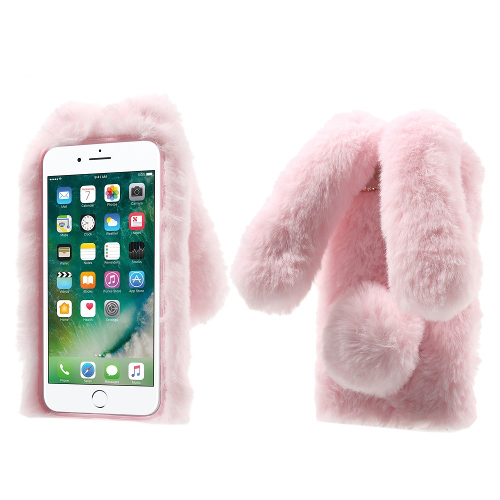 Bunny Shape Warm Fur TPU Phone Cover for iPhone 7 4.7 inch - Pink-1