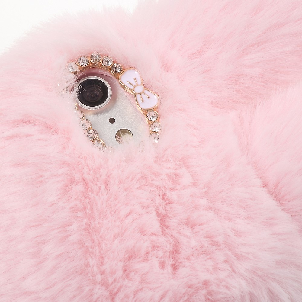 Bunny Shape Warm Fur TPU Phone Cover for iPhone 7 4.7 inch - Pink-8