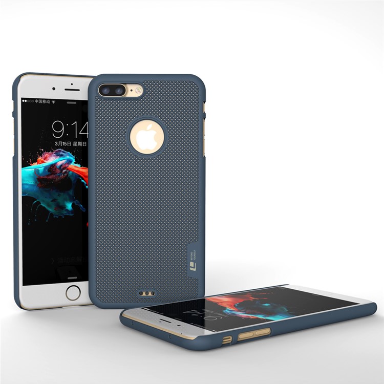 LOOPEE Woven Texture Plastic Hard Case for iPhone 8 Plus / 7 Plus 5.5 inch - Blue-2